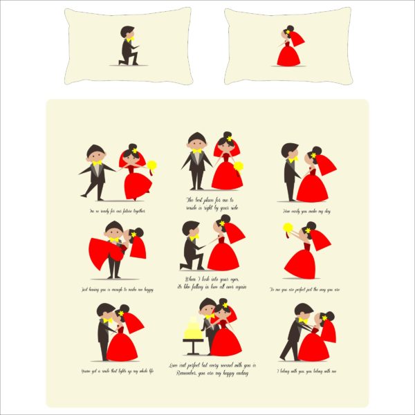 Cute Doodle Couple Bedsheet