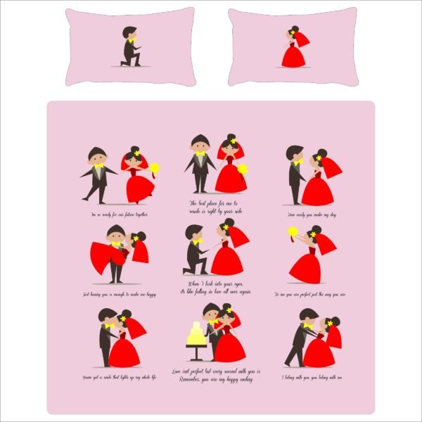 Cute Doodle Couple Bedsheet