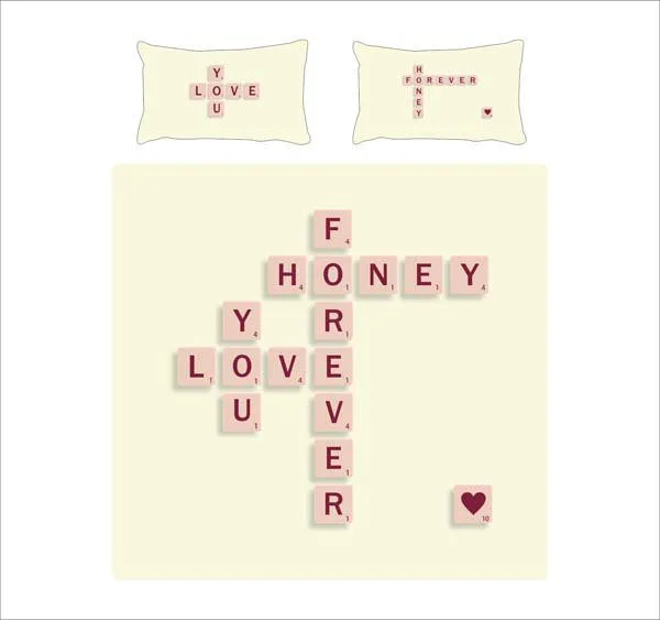 Romantic Scrabble Bedding Set