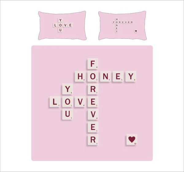 Romantic Scrabble Bedding Set