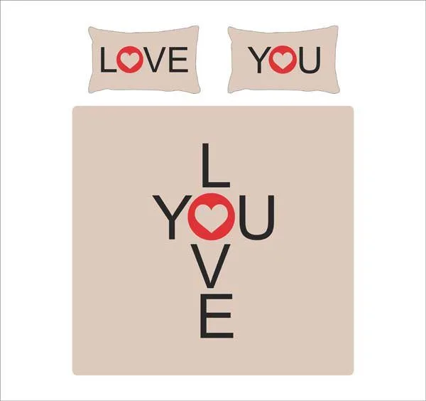 Love You Romantic Couple Bedsheet