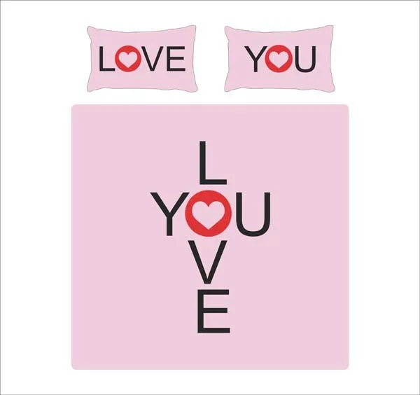 Love You Romantic Couple Bedsheet