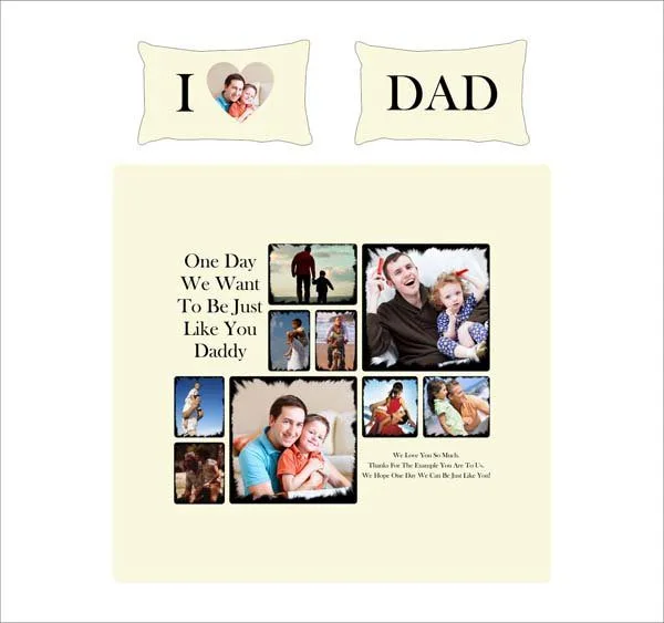 Personalized Photo Bedsheet for Loving Dad