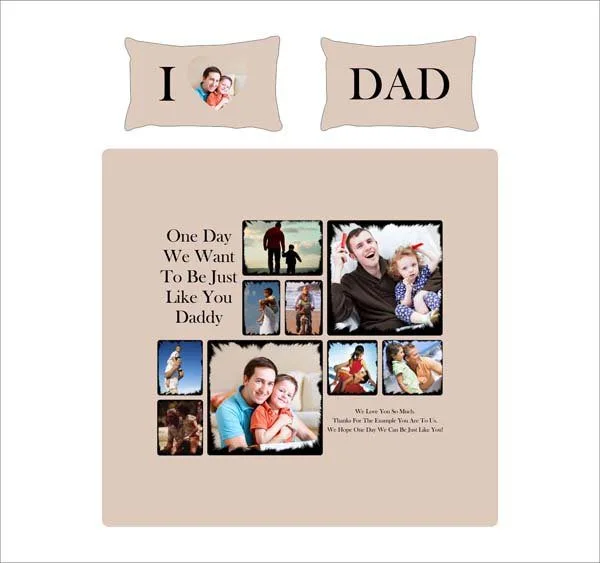 Personalized Photo Bedsheet for Loving Dad