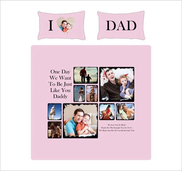 Personalized Photo Bedsheet for Loving Dad