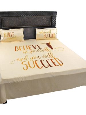 Believe In Yourself And You Will Succeed Quoted Printed BedSheet