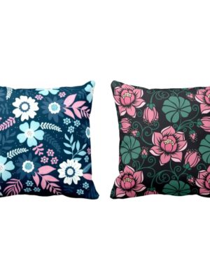 Captivating Marvelous Floral Flowers Printed Cushion Covers Set of 2