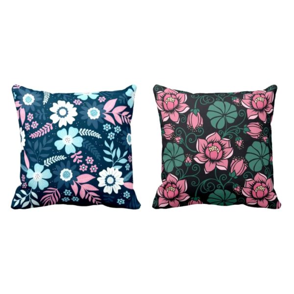 Admirable Beauteous Floral Flowers Printed Cushion Covers Set of 2