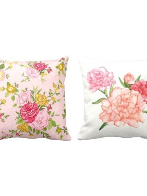 Captivating Superb Floral Flowers Printed Cushion Covers Set of 2