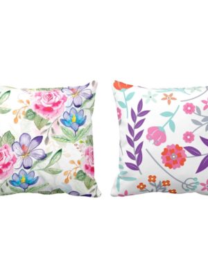 Charming Cute Floral Flowers Printed Cushion Covers Set of 2