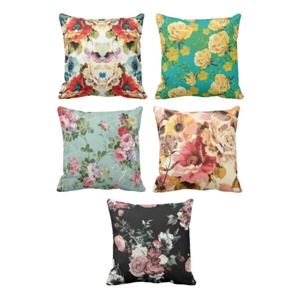 Colorful Floral Cushion Cover Set of 5