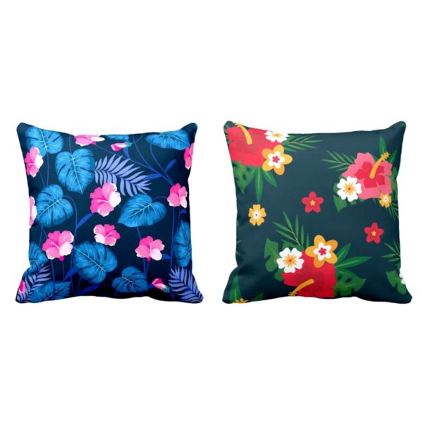 Admirable Beauteous Floral Flowers Printed Cushion Covers Set of 2