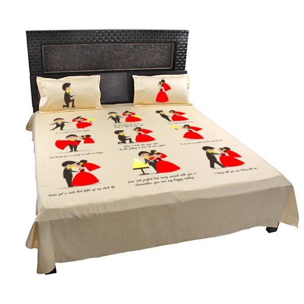 Cute Doodle Couple Bedsheet