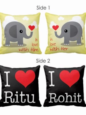 Cute In Love with You Couple Cushion Covers- Set of 2