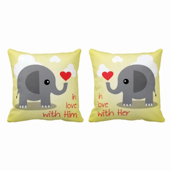 Cute In Love with You Couple Cushion Covers- Set of 2