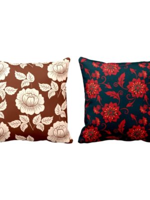 Dazzling Exquisite Floral Flowers Printed Cushion Covers Set of 2