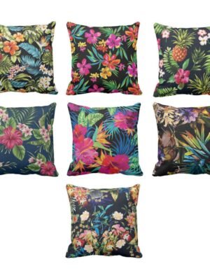Decorative Colorful Floral Cushion Cover Set of 7