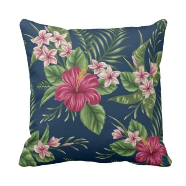Embroidered Floral Cushion Cover