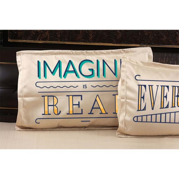 Everything You Can Imagine Is Real Inspirational Printed Bed Sheet