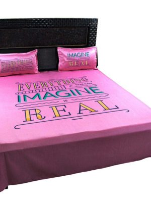 Everything You Can Imagine Is Real Inspirational Printed Bed Sheet