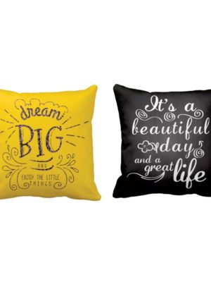 Dream Big and Great Life Quotes Cushion Covers Set of 2