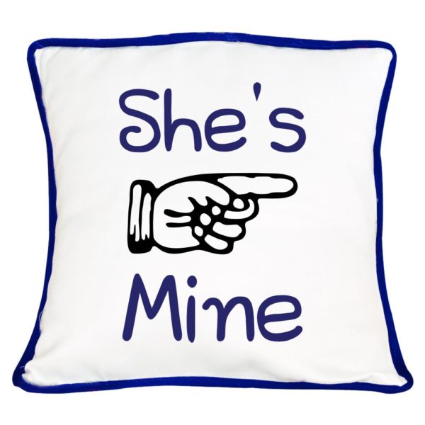 He's mine She's Mine Both Side Printed Couple Cushion Covers Set of 2