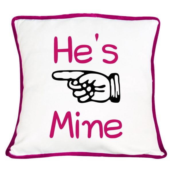 He's mine She's Mine Both Side Printed Couple Cushion Covers Set of 2