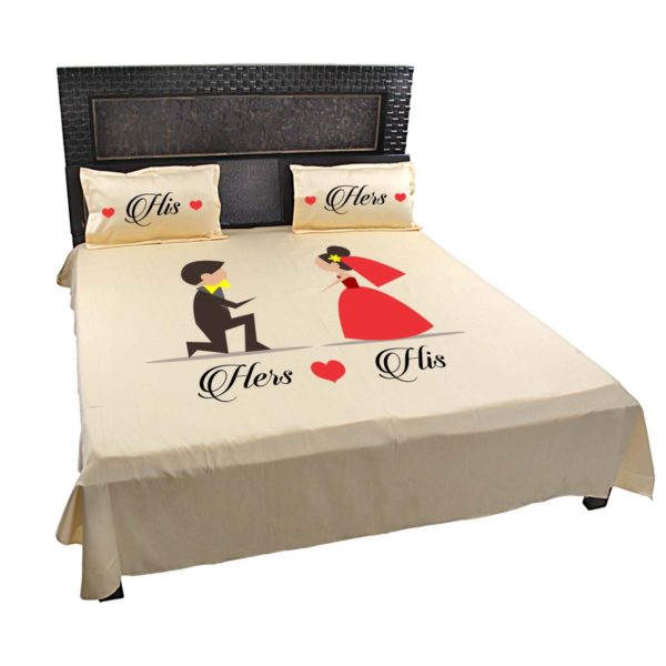 His and Hers Bedsheet with Pillows Cases