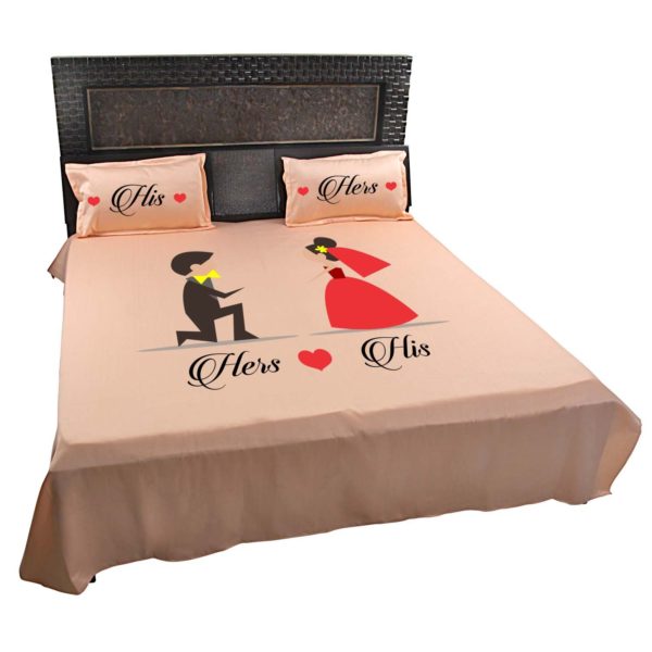 His and Hers Bedsheet with Pillows Cases