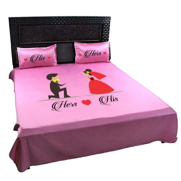 His and Hers Bedsheet with Pillows Cases