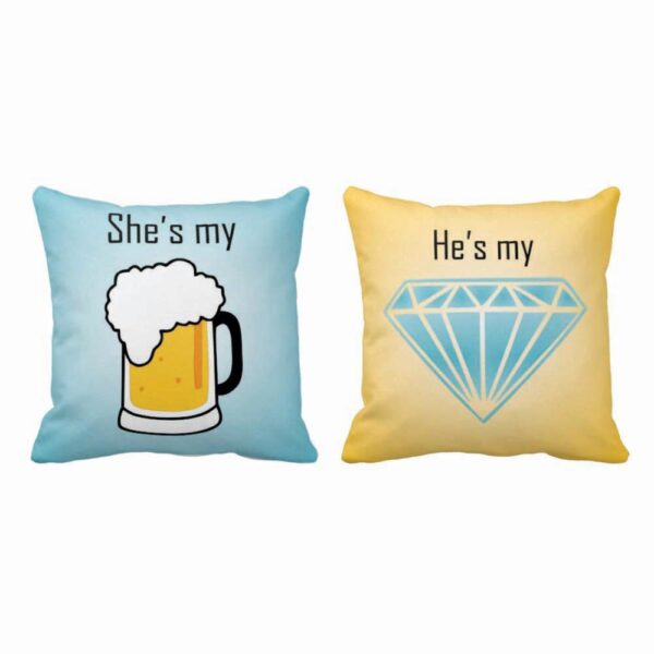 I Love Wifey Hubby Double Side Cushion Covers - Set of 2 for Couple