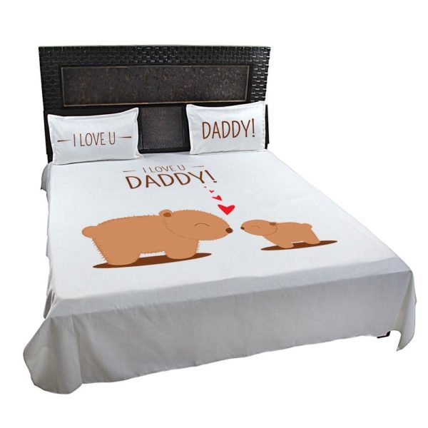 I Love You Daddy Bed sheet For Father With Pillow Covers