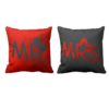 Moustache and Kiss Couple Double Sided Printed Cushion Covers – Set of 2