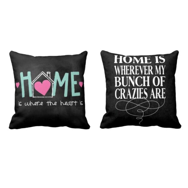 Home Is Where The Heart Is Printed Cushion Covers Set of 2