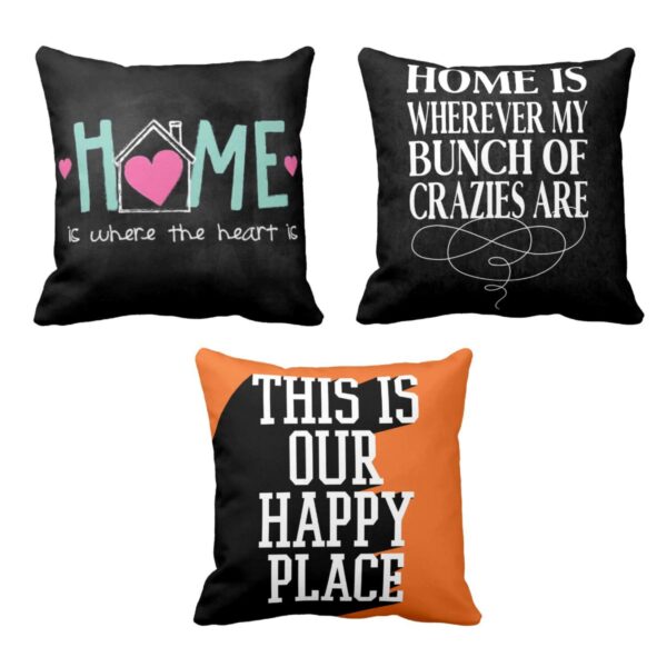 This is Our Happy Place Printed Cushion Covers Set of 3