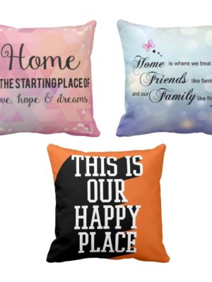 Home is The Starting Place of Love Hope and Dreams Printed Cushion Covers Set of 3