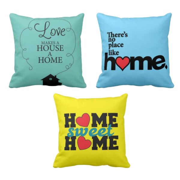Love Makes A House A Home Printed Cushion Covers Set of 3