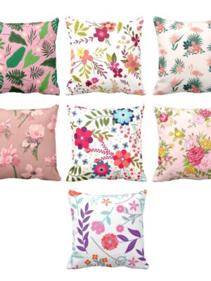 Resplendent Floral Flowers Cushion Cover Set of 7