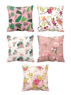 Resplendent Floral Flowers Cushion Cover Set of 5