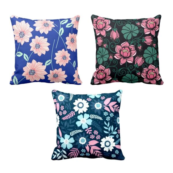 Pulchritudinous Floral Cushion Covers Set of 3