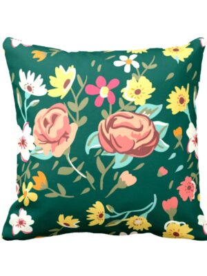Symmetrical Floral Flowers Printed Cushion Covers