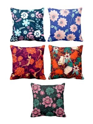 Pulchritudinous Floral Flowers Cushion Cover Set of 5
