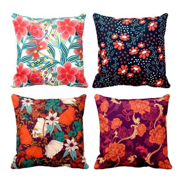 Enticing Nasturtium Floral Cushion Covers Set of 4
