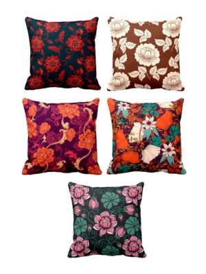 Exquisite Floral Flowers Cushion Cover Set of 5