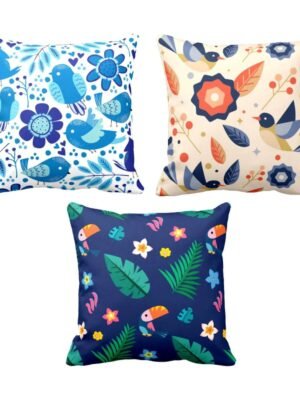 Magnetic Floral Cushion Covers Set of 3