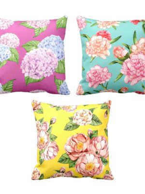 Tempting Symmetrical Floral Cushion Covers Set of 3