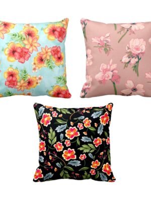 Marvelous Resplendent Floral Cushion Covers Set of 3