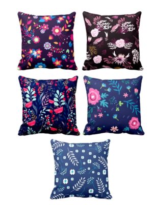 Bewitching Floral Flowers Cushion Cover Set of 5