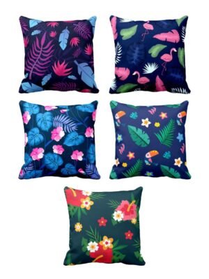 Classy Floral Flowers Cushion Cover Set of 5