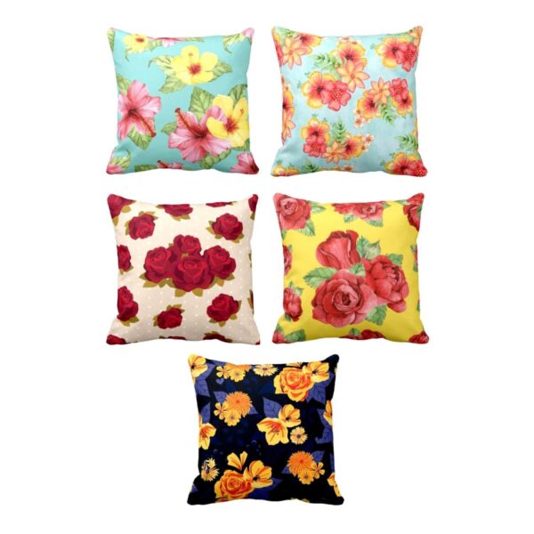 Exquisite Floral Flowers Cushion Cover Set of 5